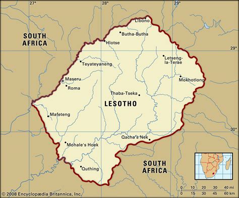 capital city of lesotho map